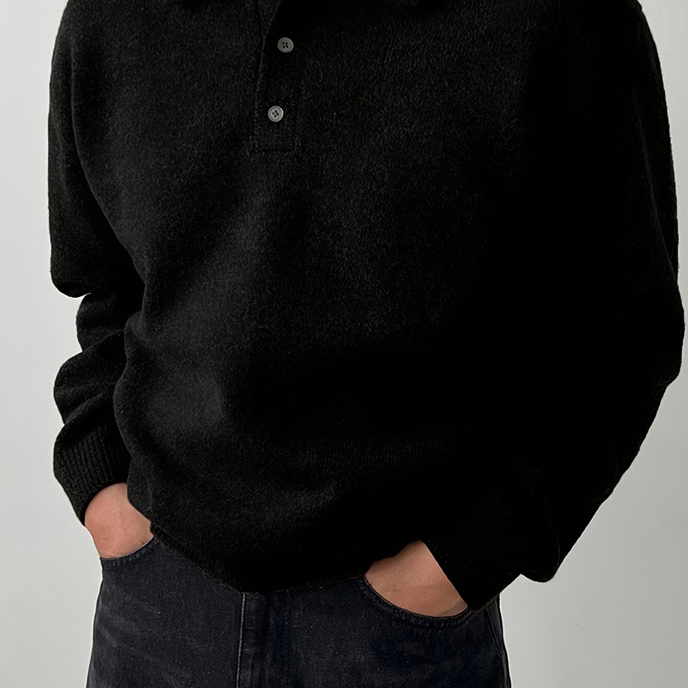 Heren gebreid buitenvest met klassieke kraag