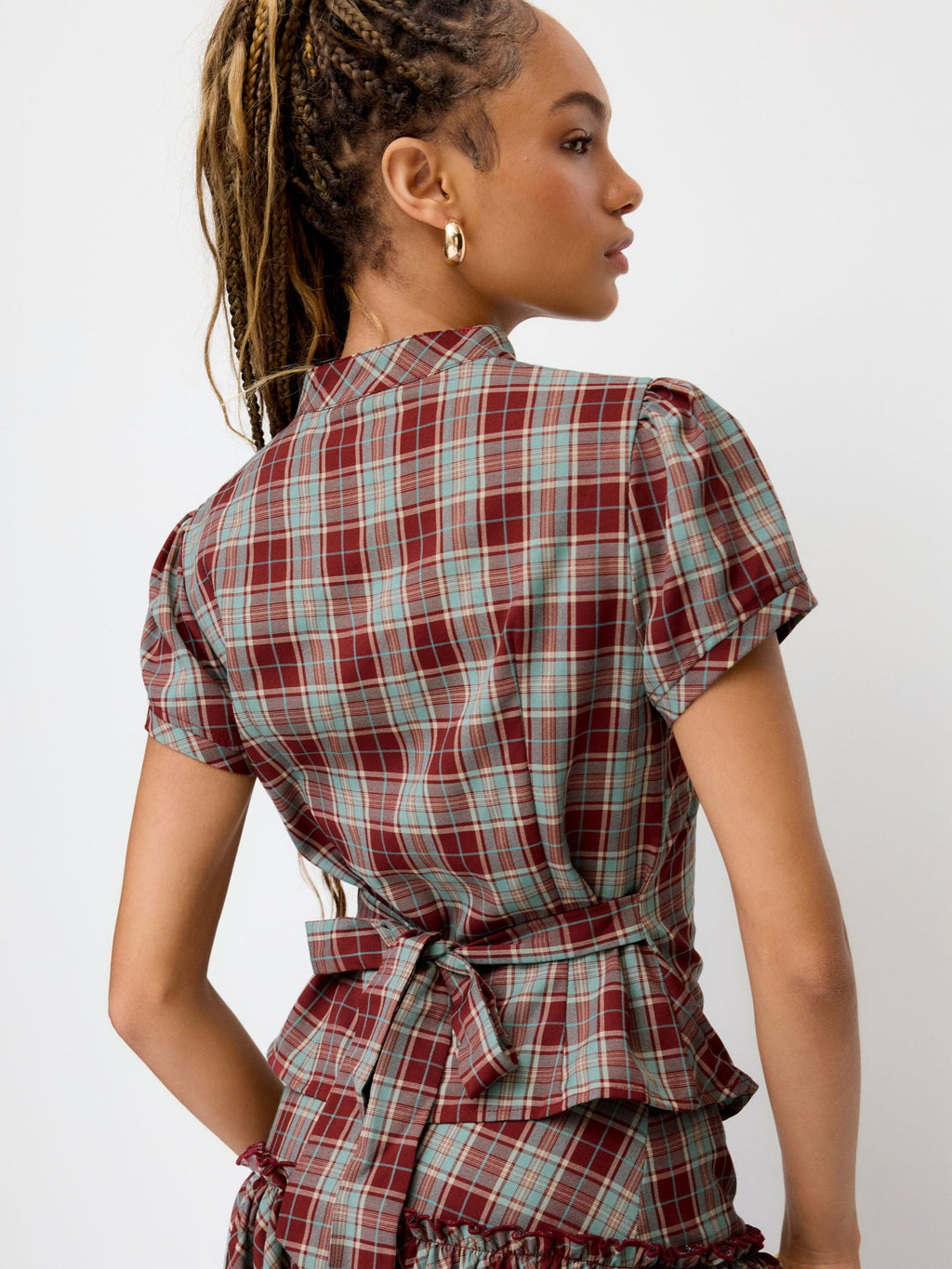 Valira | Geruite Top met Strikdetail