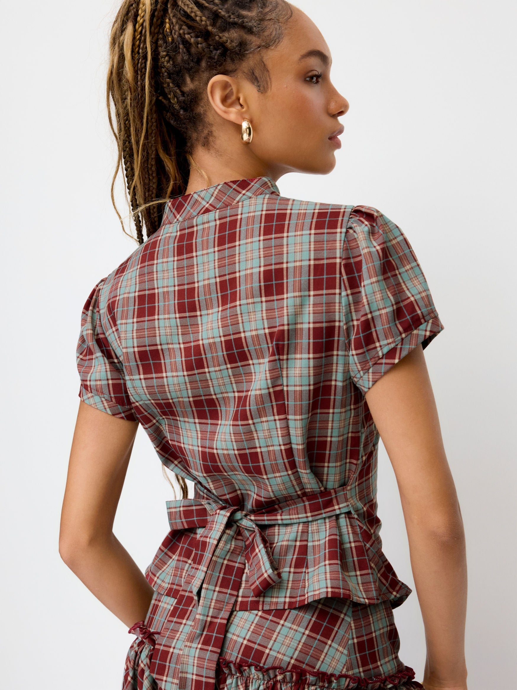 Valira | Geruite Top met Strikdetail