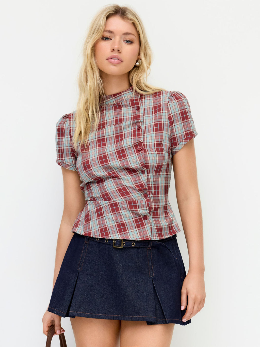 Valira | Geruite Top met Strikdetail