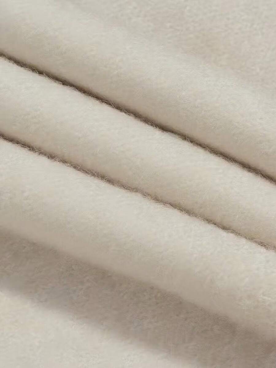 Casual effen geribbelde trui, herfst/winter