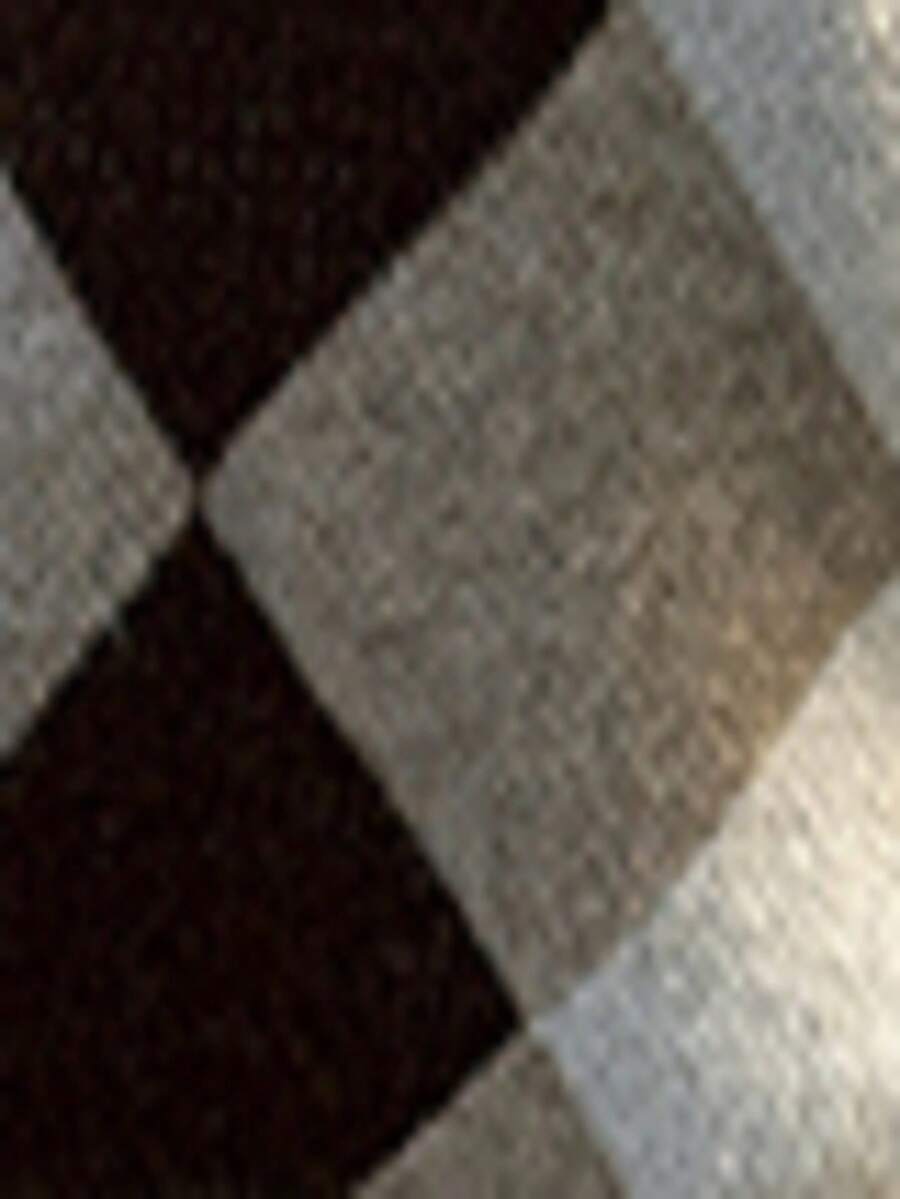 Pariaura Women's basic minimalist checkered collar fashionable simple Korean style sweater, autumn/winter