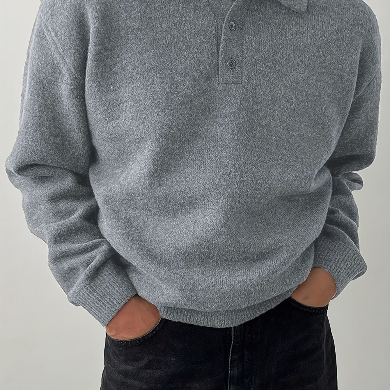 Heren gebreid buitenvest met klassieke kraag