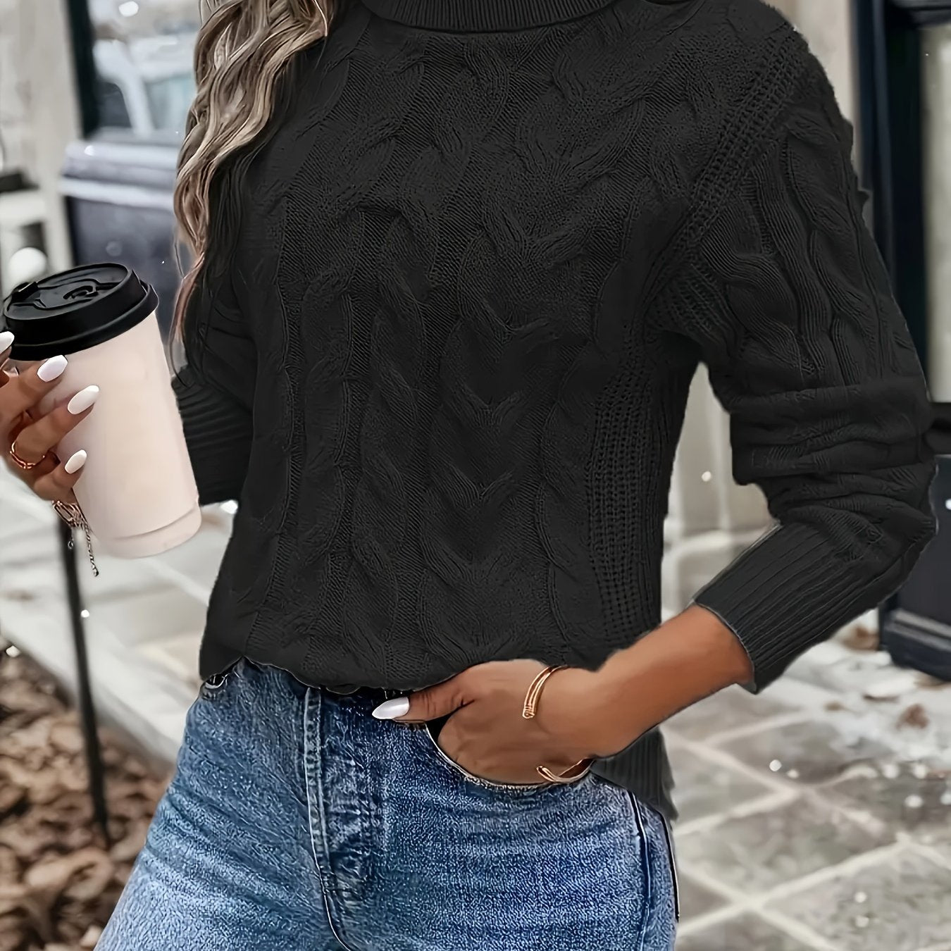 Mira Hoge Kraag Trui – Elegant & Comfortabel