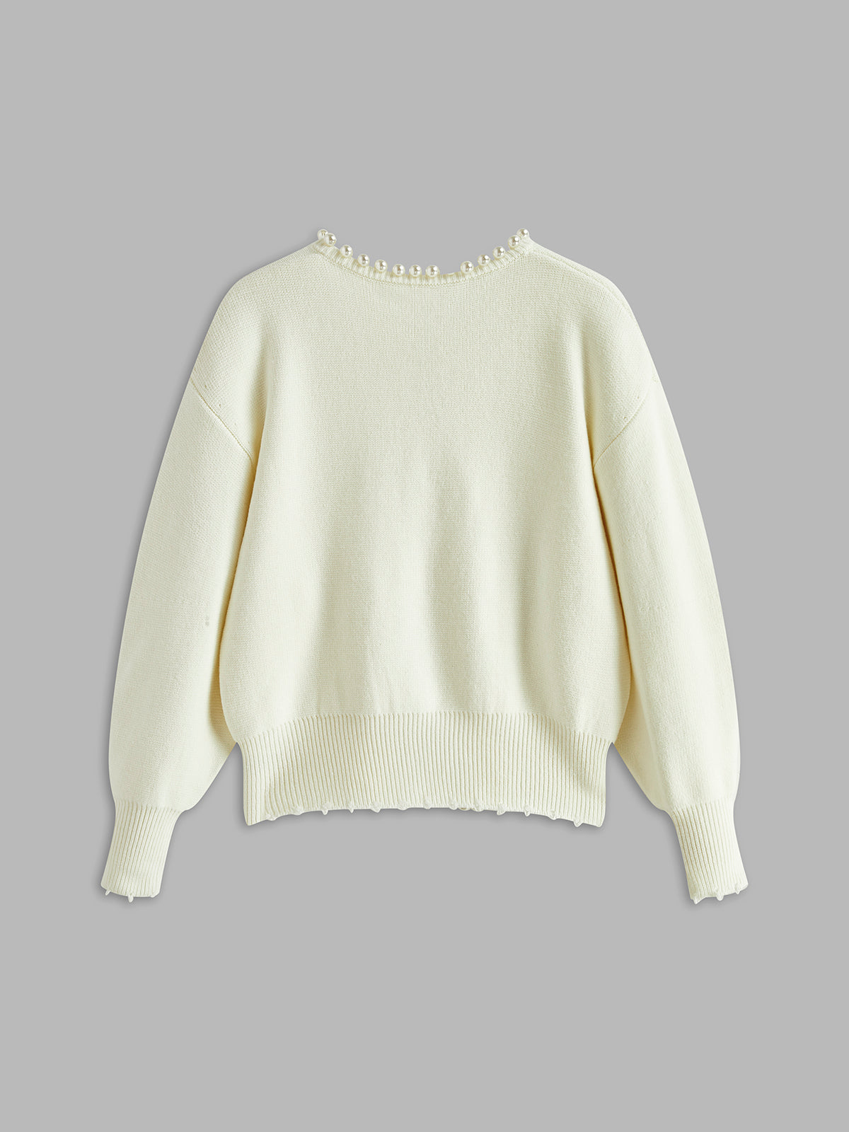 Aurélie | Pearl Trim Knit Cardigan