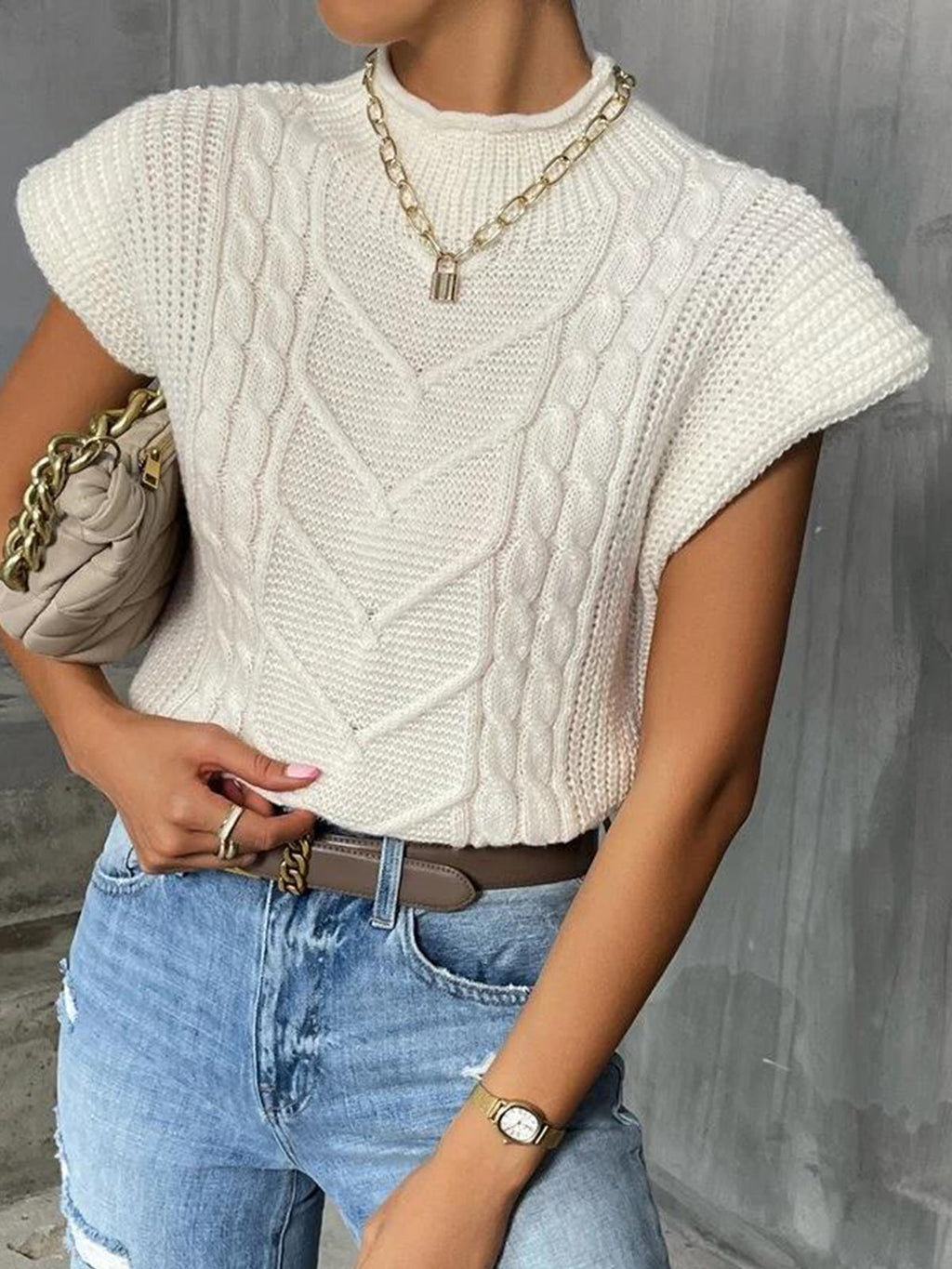 Elara | Knitted Cap Sleeve Top