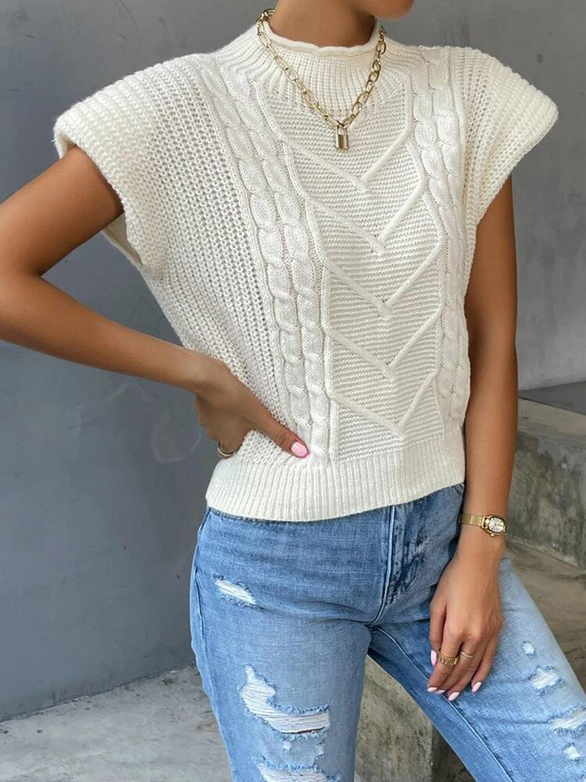 Elara | Knitted Cap Sleeve Top