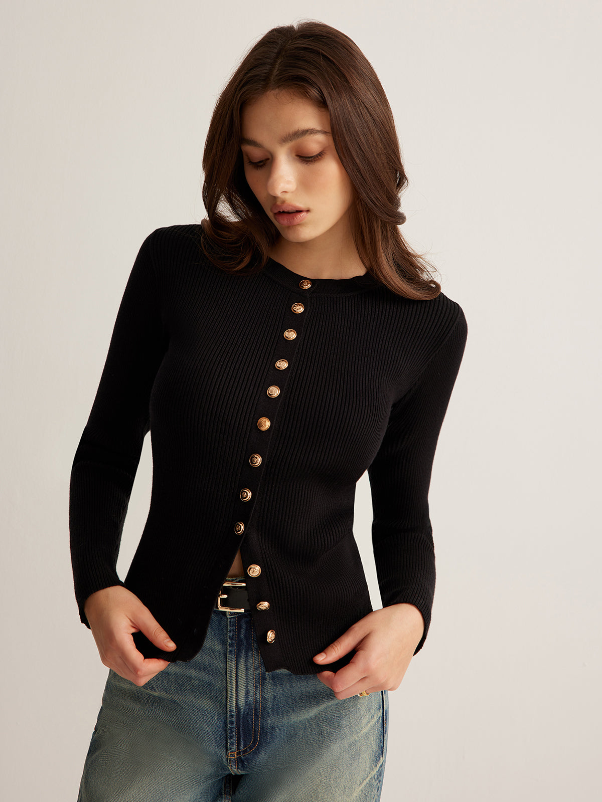 Isabelle | Button-Down Knit Top