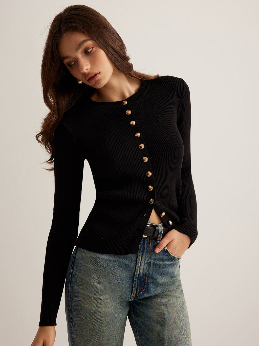 Isabelle | Button-Down Knit Top