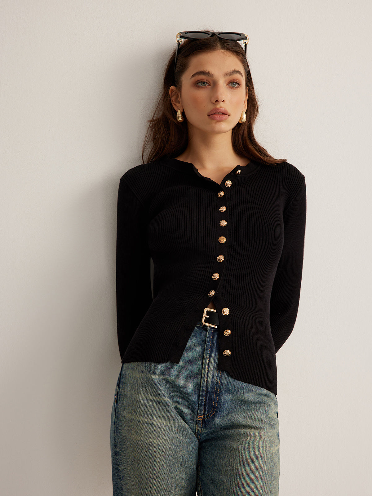 Isabelle | Button-Down Knit Top