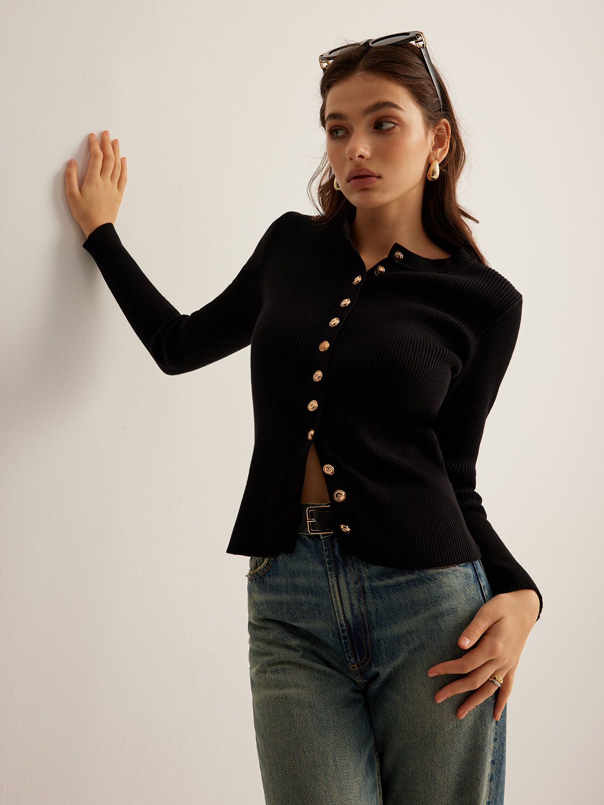 Isabelle | Button-Down Knit Top