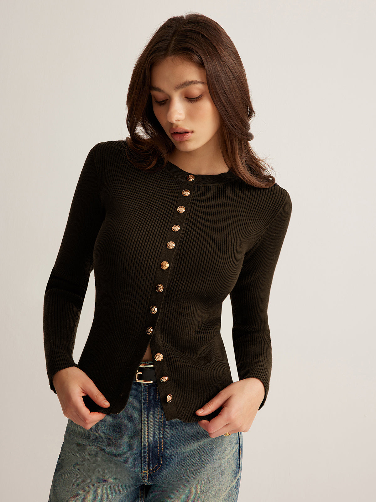 Isabelle | Button-Down Knit Top