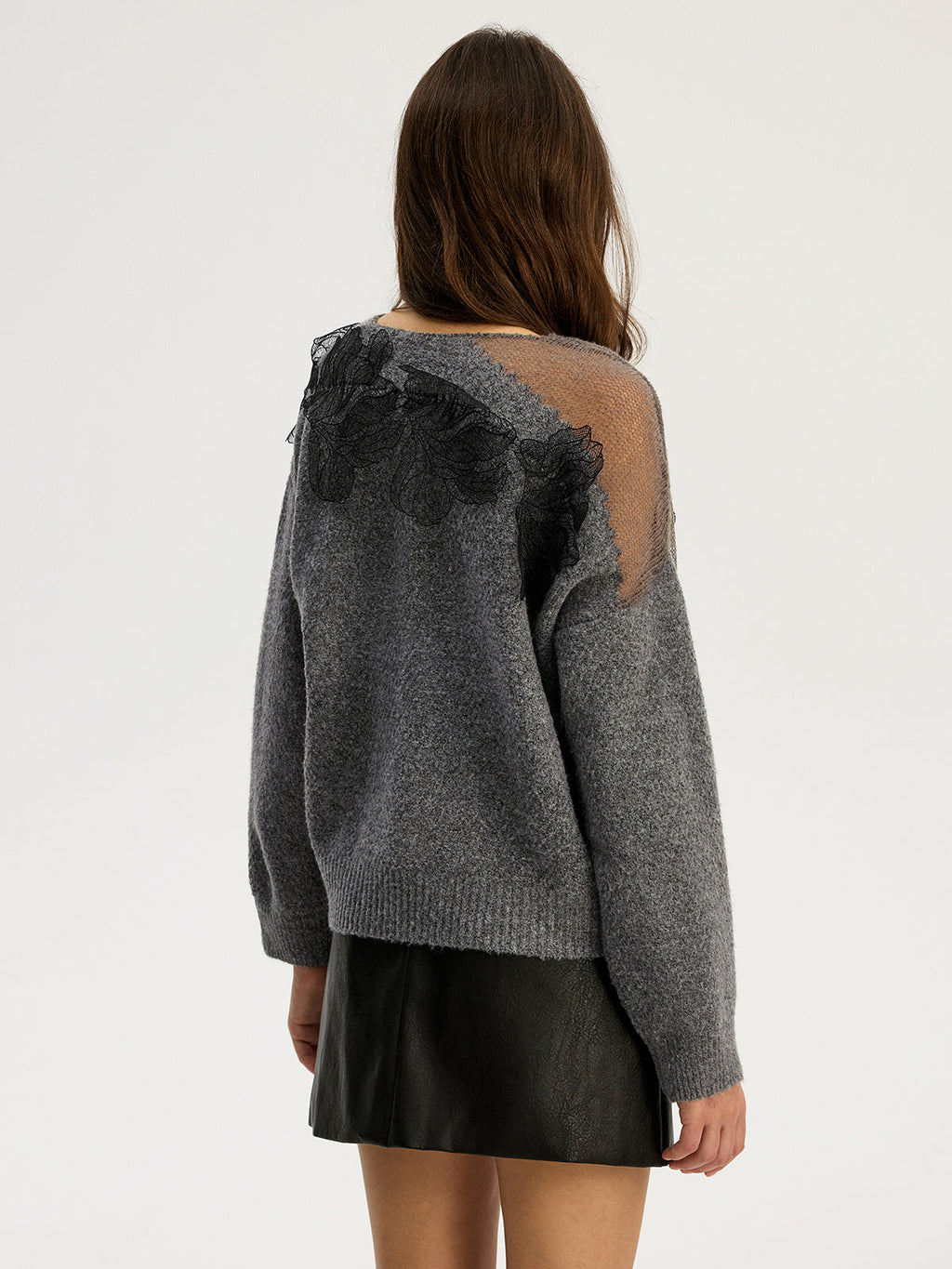 Evelina | Floral Lace Knit Sweater