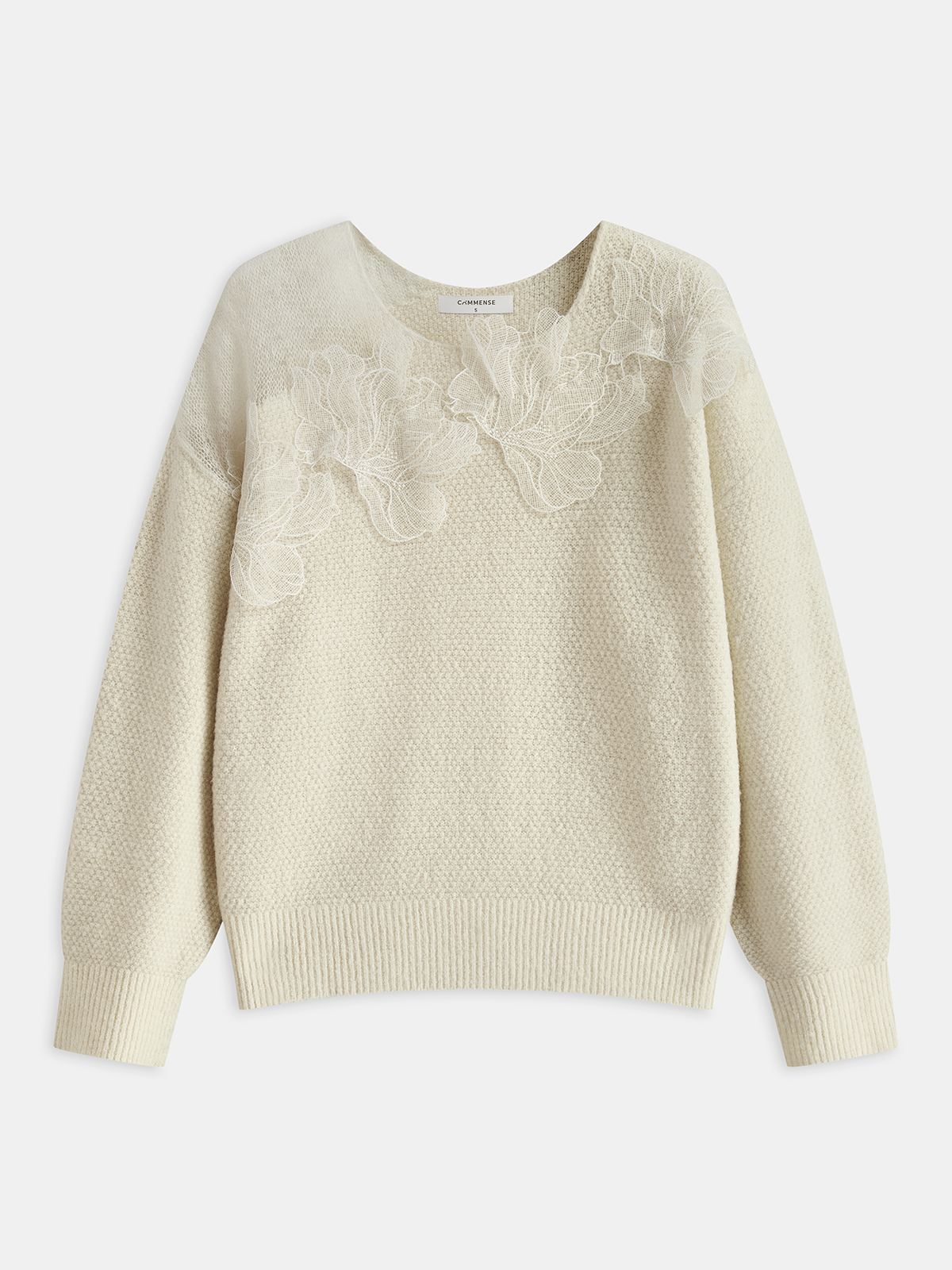 Evelina | Floral Lace Knit Sweater