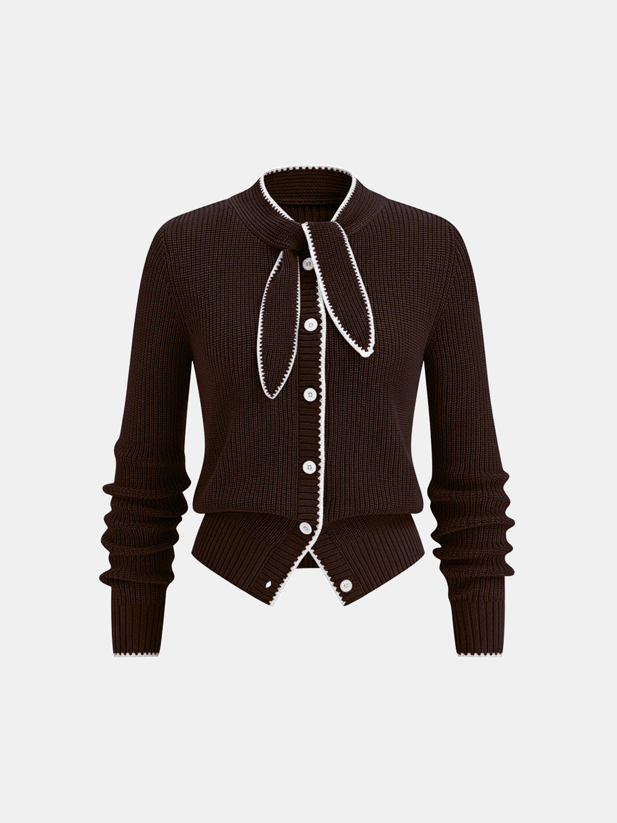 Rosalie | Tie-Neck Wool Blend Cardigan