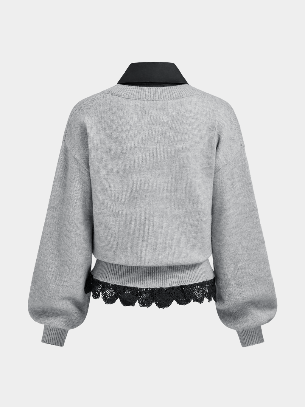 Camille | Contrast Collar Lace Knit