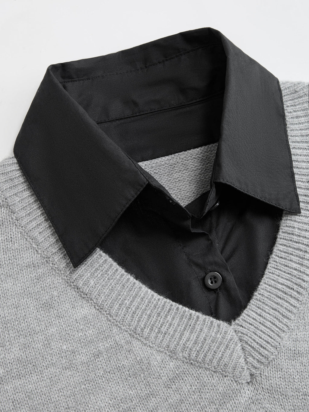 Camille | Contrast Collar Lace Knit