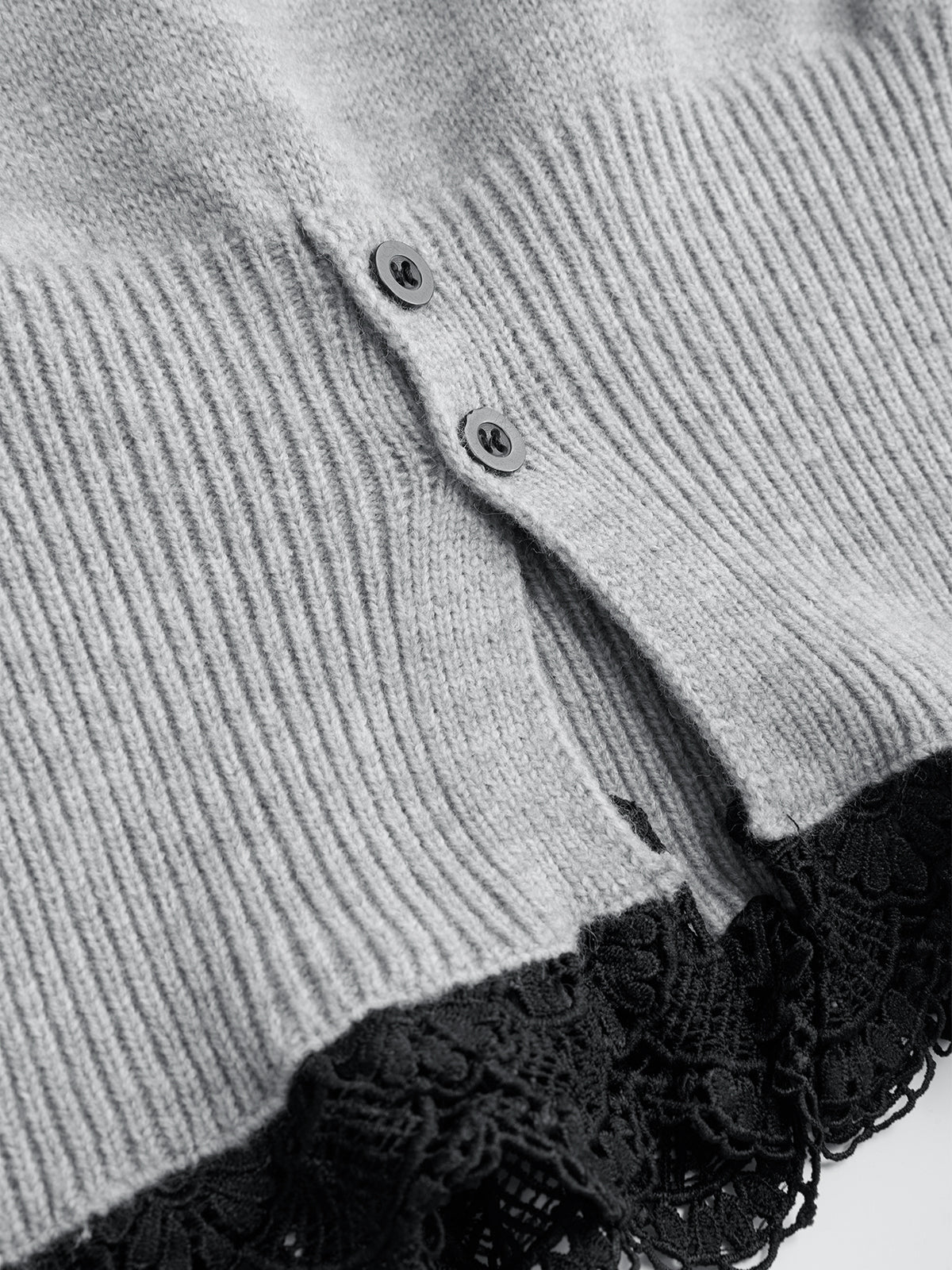 Camille | Contrast Collar Lace Knit