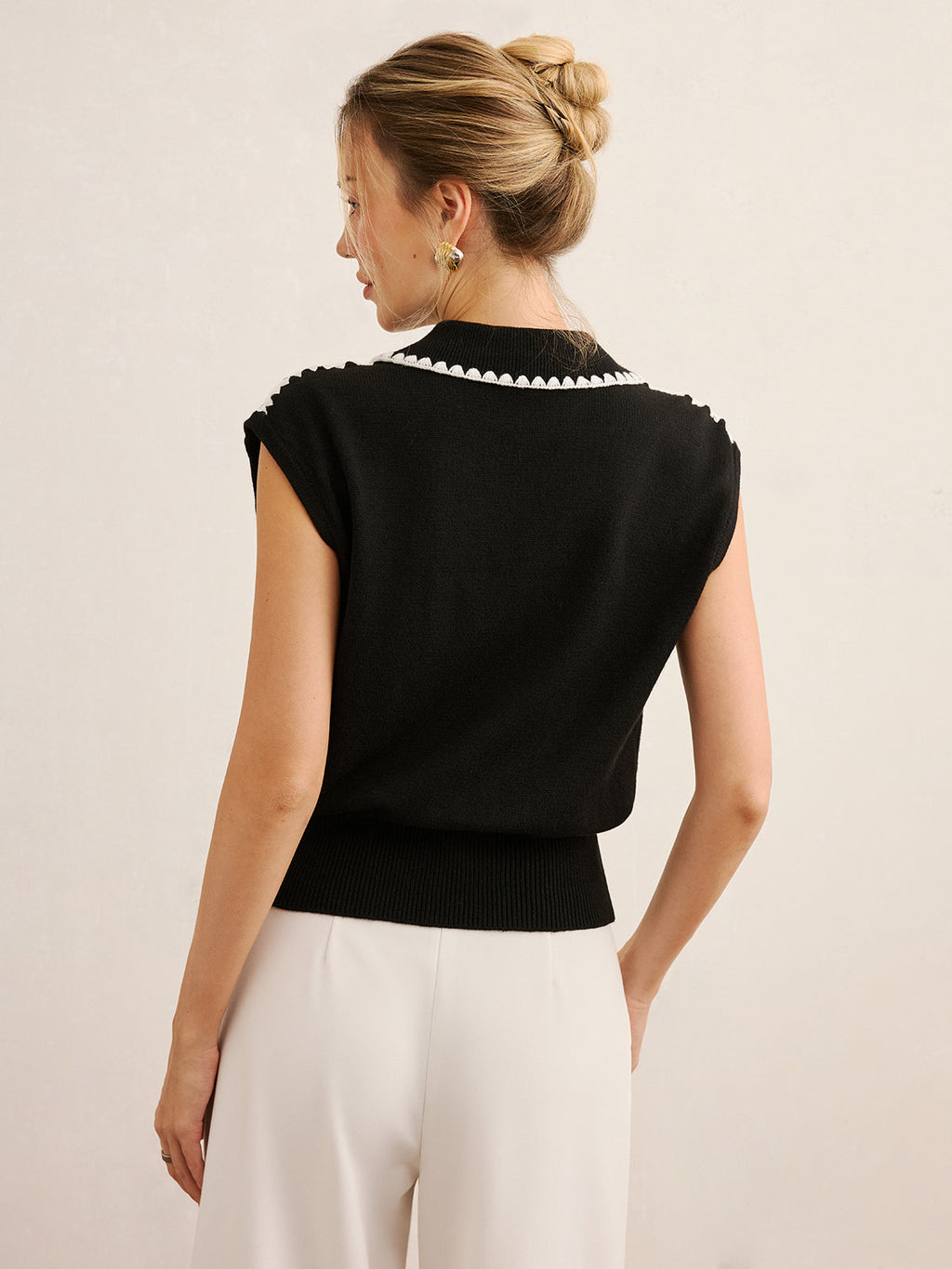 Célina | Contrast Trim Knit Polo