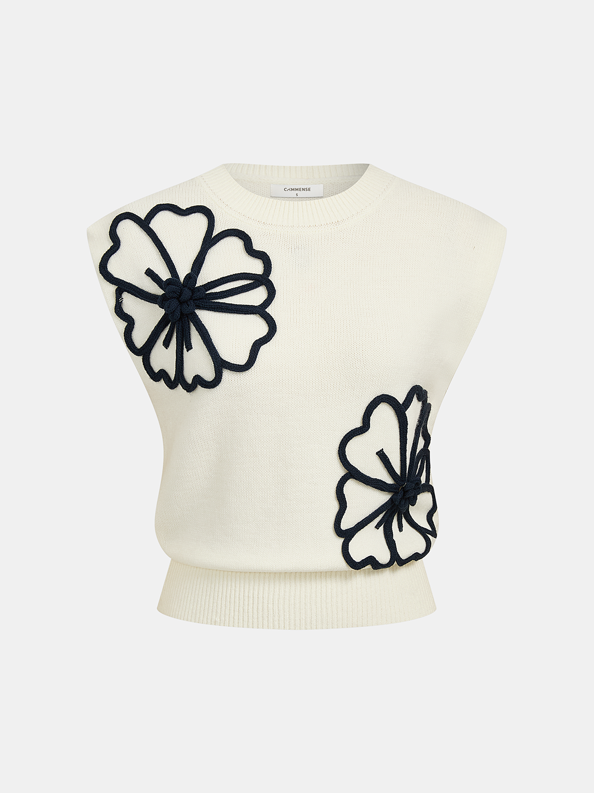 Florence | Floral Appliqué Knit Vest