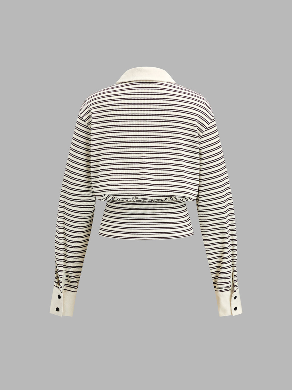 Juliette | Striped Polo Long Sleeve Top