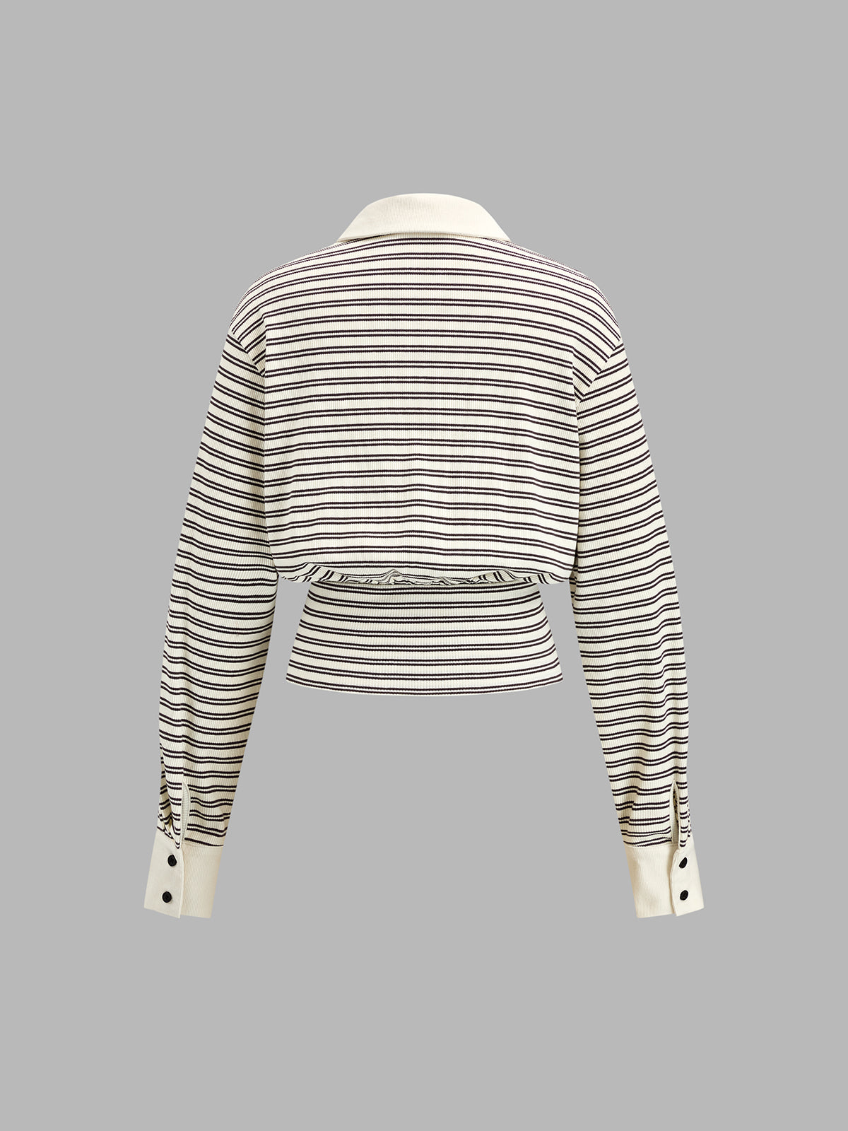 Juliette | Striped Polo Long Sleeve Top