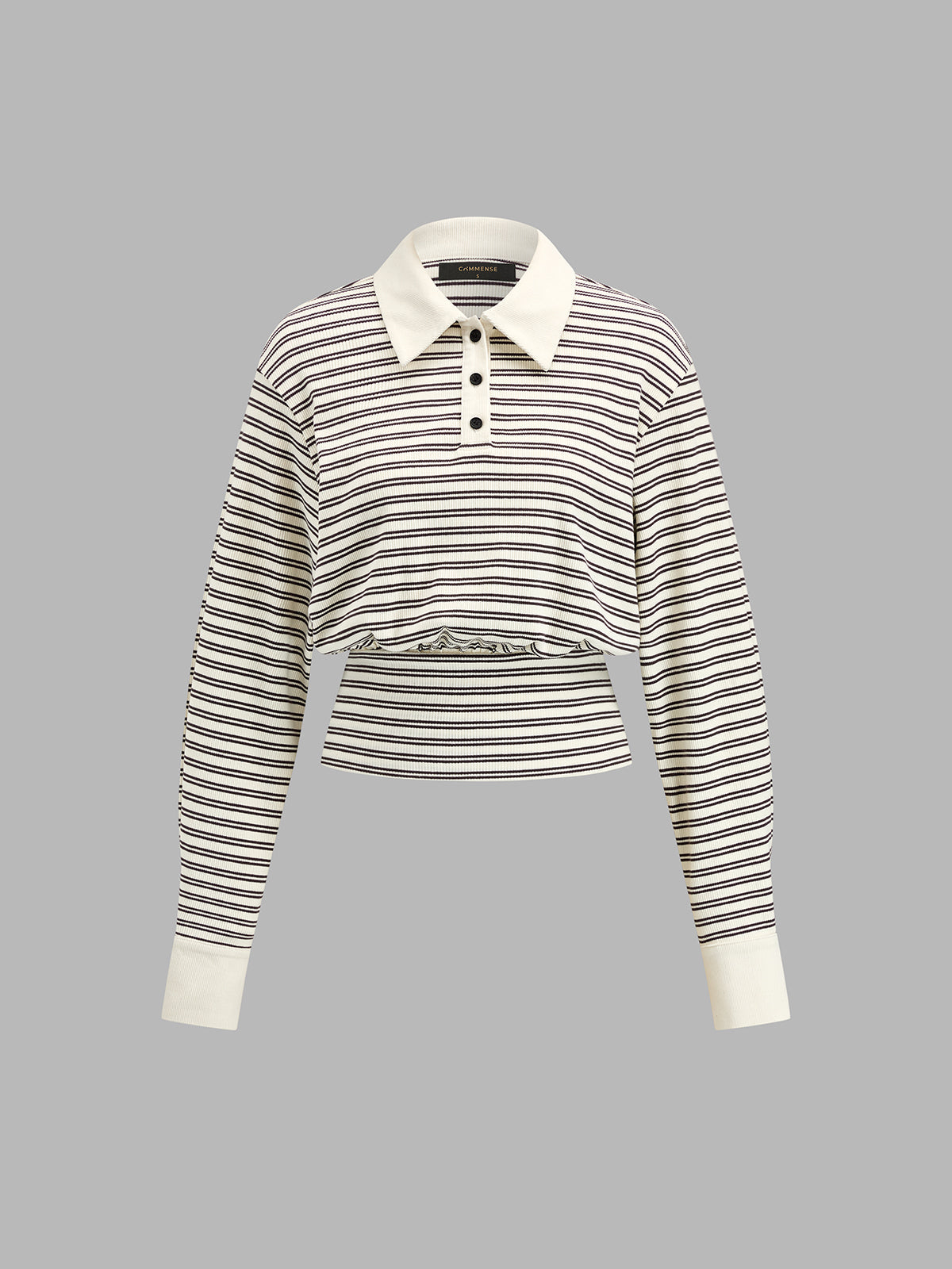 Juliette | Striped Polo Long Sleeve Top