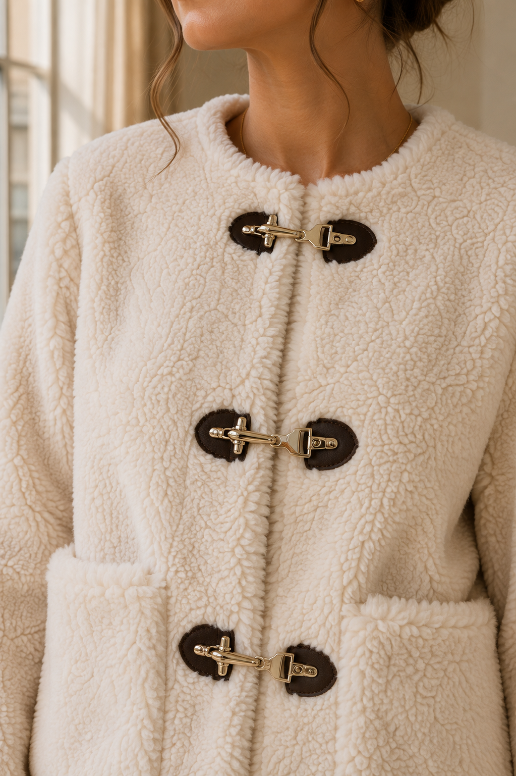 Teddy Heart ladies jacket – Cream