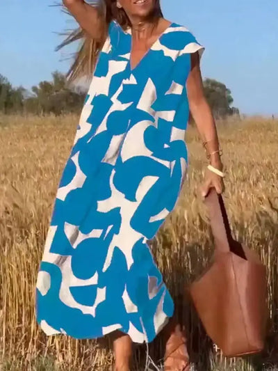 Laurah™ | Jurk met patroon en V-hals