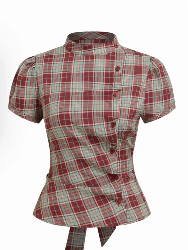 Valira | Geruite Top met Strikdetail