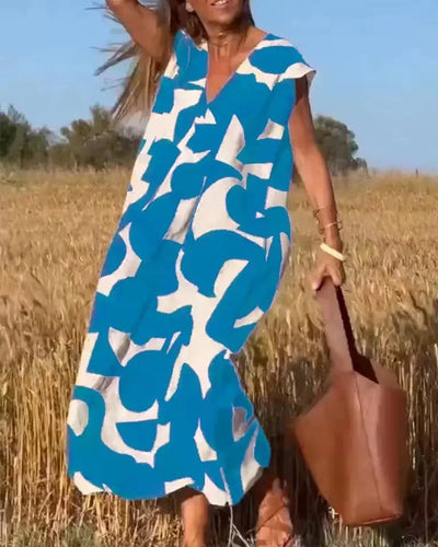 Laurah™ | Jurk met patroon en V-hals