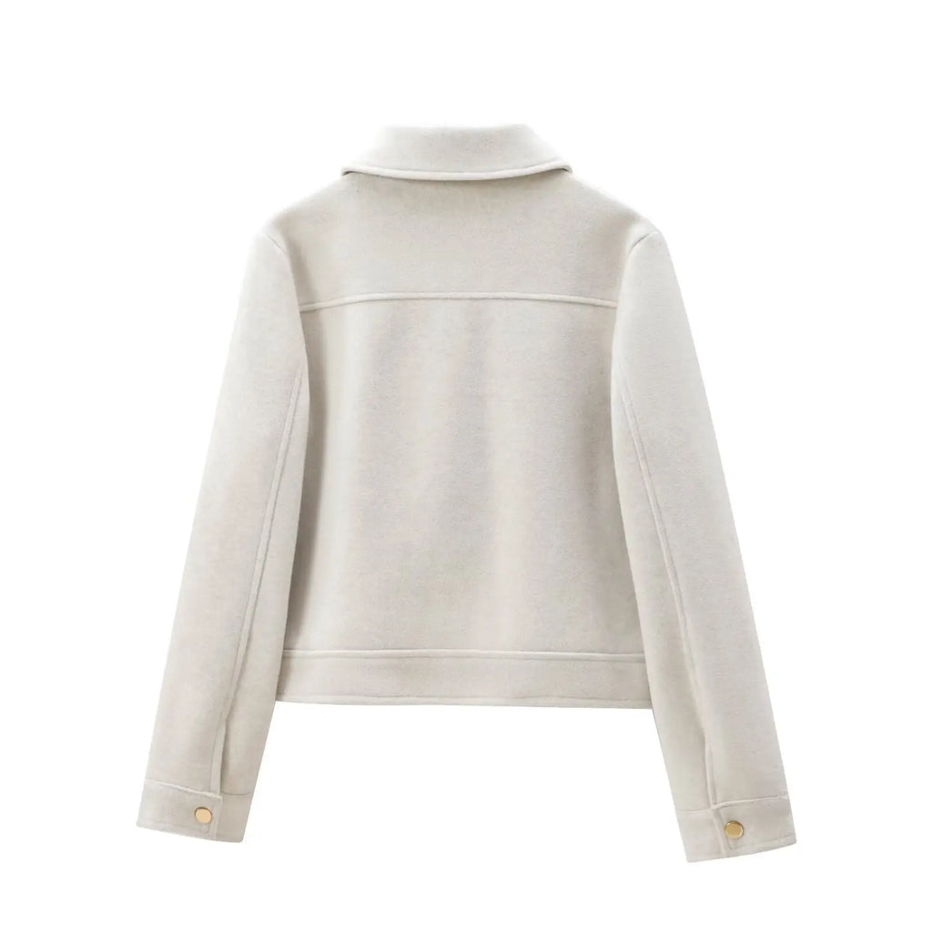 Dames korte winterjas-jack met rits & zakken – stijlvol en veelzijdig