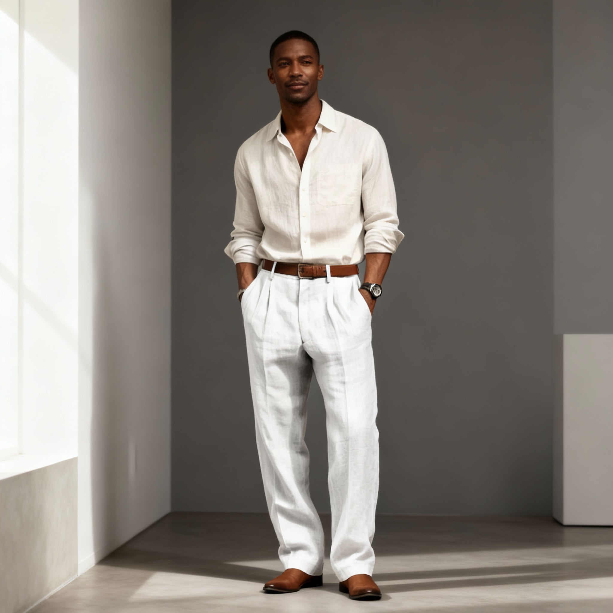 Capri Comfort Linen Trousers