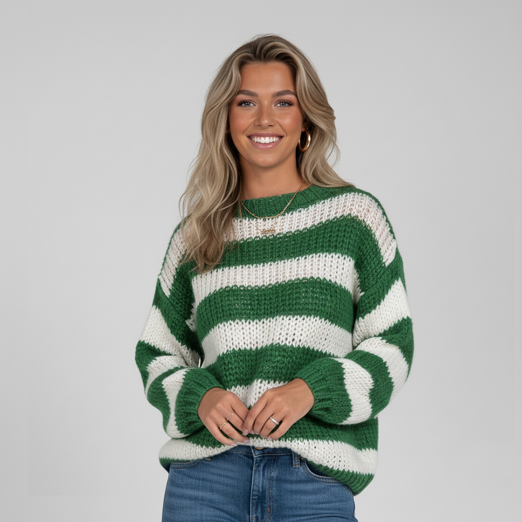 Elodie | Oversize-Strickpullover mit Streifenmuster