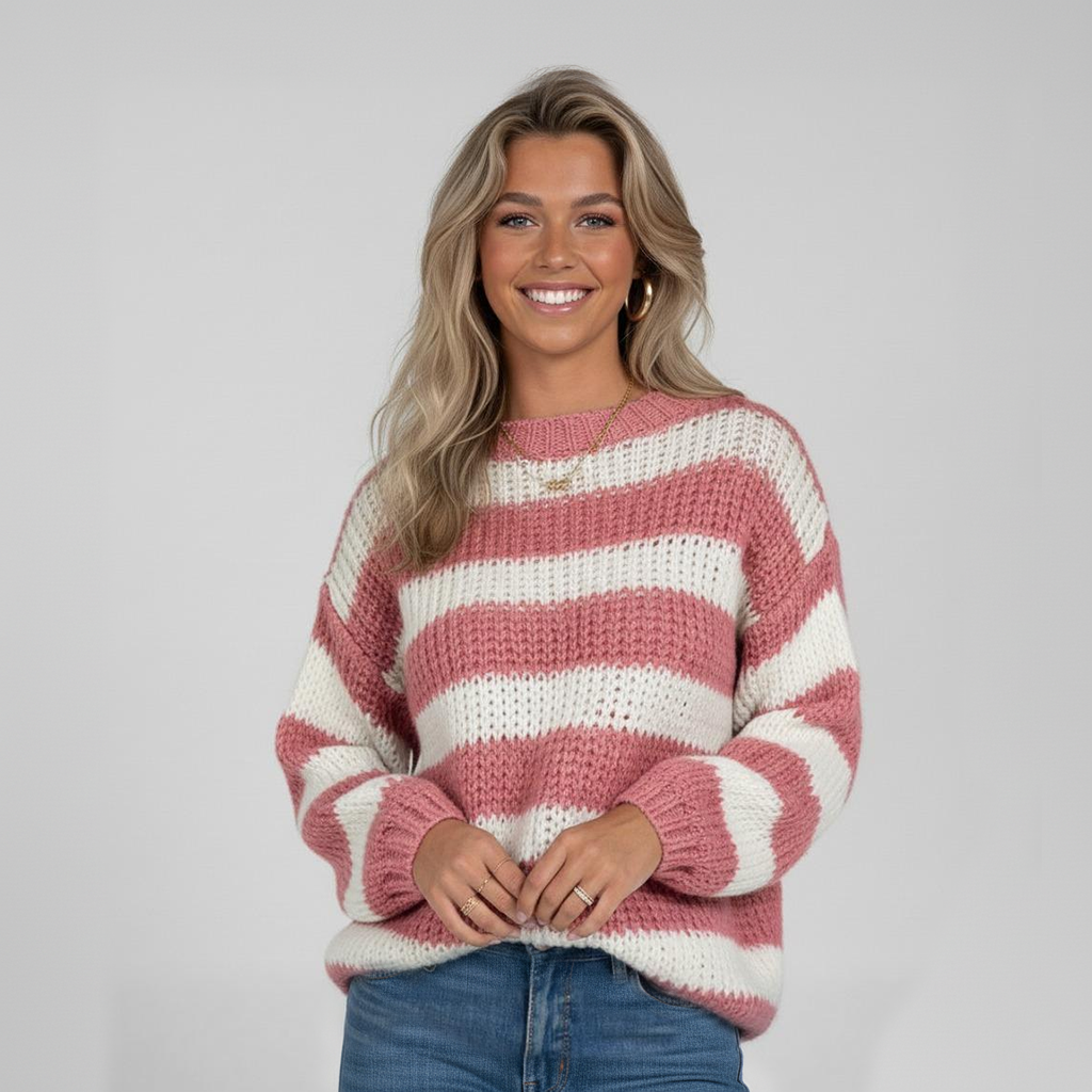 Elodie | Oversize-Strickpullover mit Streifenmuster