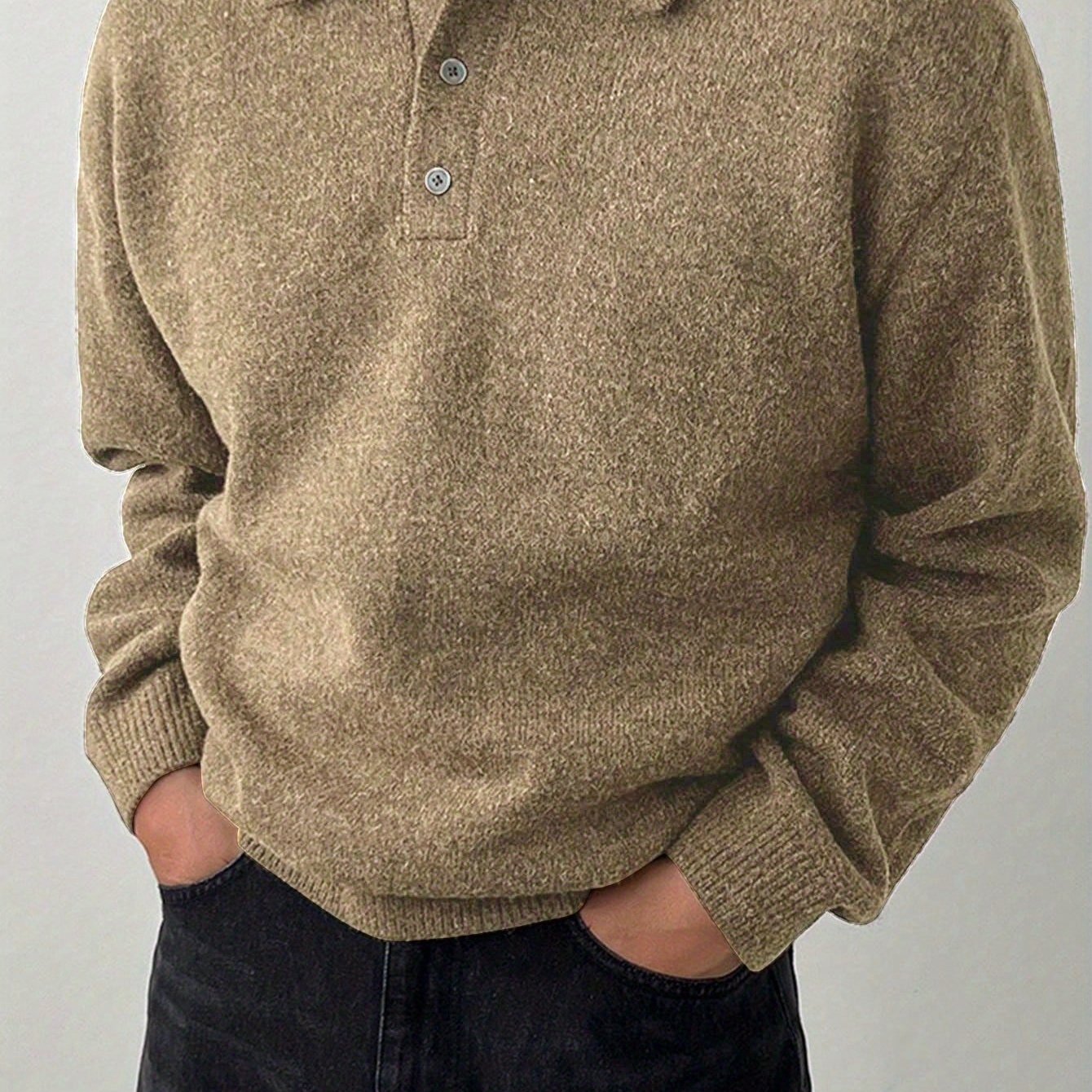 Heren gebreid buitenvest met klassieke kraag