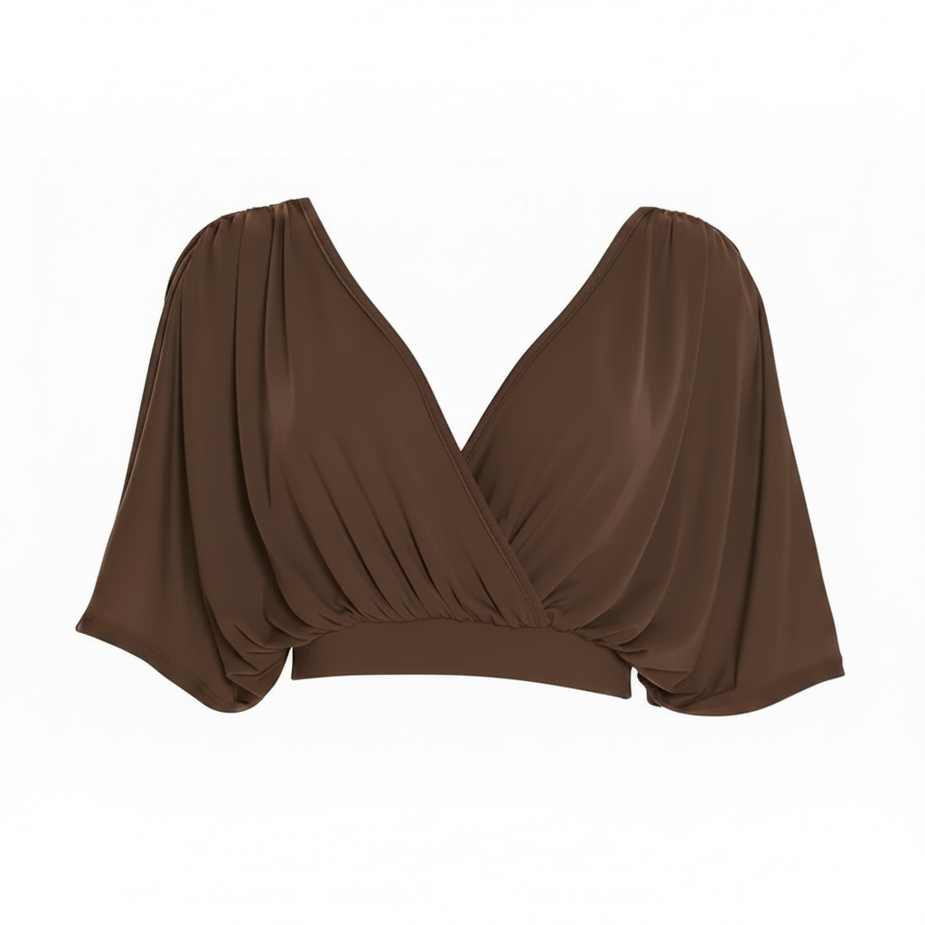 Liora | Cropped top met diepe V-hals & flowy mouwen